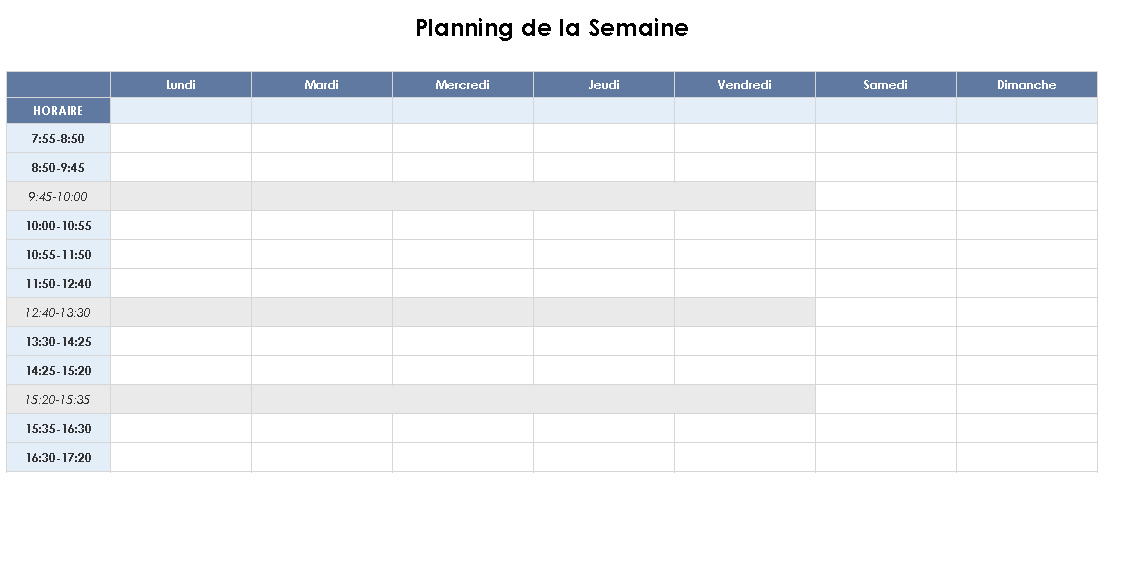 image de planning